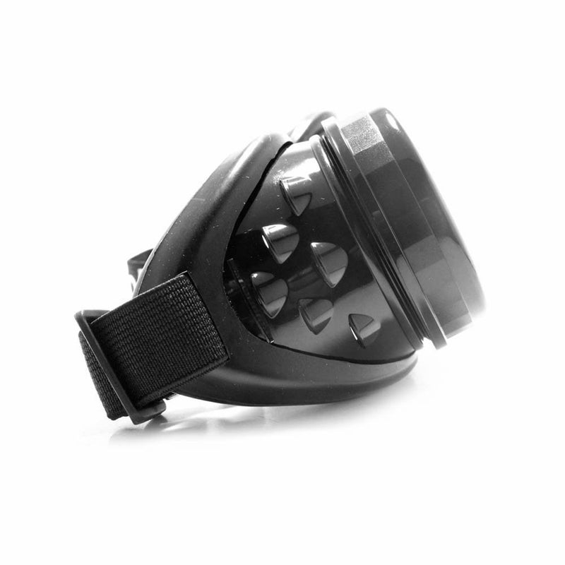 GloFX Steampunk Goggles Tinted - Rave EDM Festival Accessories - Gothic Cosplay Welder Goggles - Black Goggles with Dark Tint Lenses - Image 3